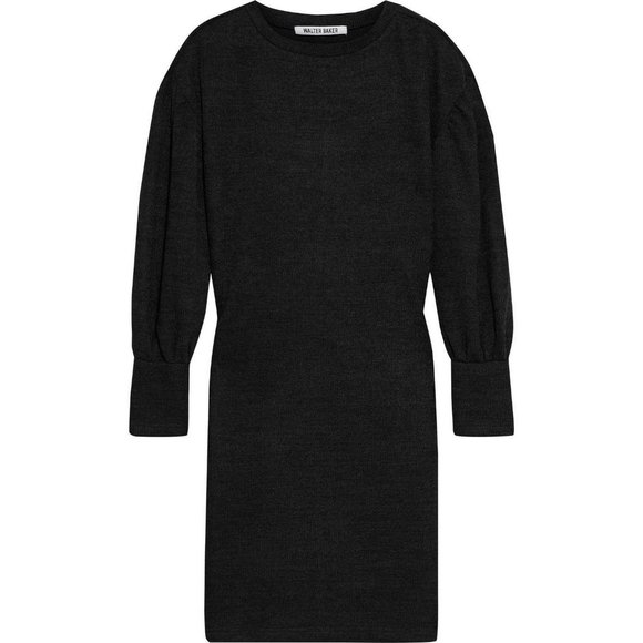 🌸SOLD🌸 NWT Walter Baker | Black Chenille Rib Knit Sweater Dress XS - Picture 3 of 11